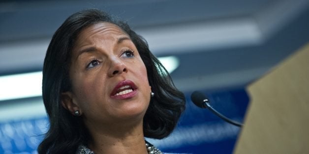 US National Security Advisor Susan Rice speaks about the situation in Syria at the New America Foundation in Washington,DC on September 9, 2013. The Obama administration is already planning 'for every contingency' in case of any fallout from US military strikes against the Syrian regime, White House Chief of Staff Denis McDonough said on September 8. AFP PHOTO/Nicholas KAMM (Photo credit should read NICHOLAS KAMM/AFP/Getty Images)