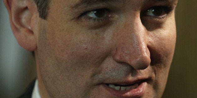 WASHINGTON, DC - NOVEMBER 06: U.S. Sen. Ted Cruz (R-TX) talks to a reporter after a news conference on military sexual assau