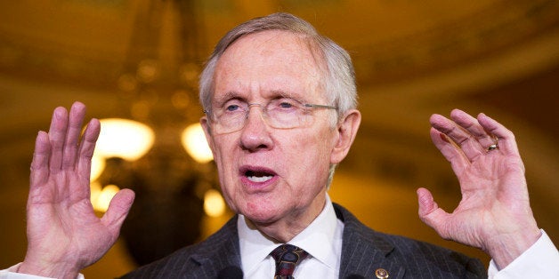 UNITED STATES - NOVEMBER 13: Senate Majority Leader Harry Reid, D-Nev., speaks to the media after the senate luncheons in the Capitol. (Photo By Tom Williams/CQ Roll Call)