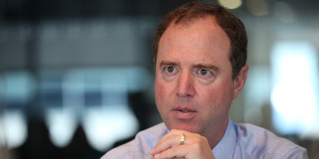 Representative Adam Schiff, a California Democrat, speaks during an interview in Washington D.C., U.S., on Wednesday, July 17, 2013. 'It is going to damage our relations with Russia when there are things the Russians want from us,' Schiff said speaking about the case of former intelligence contractor Edward Snowden. Photographer: Julia Schmalz/Bloomberg via Getty Images