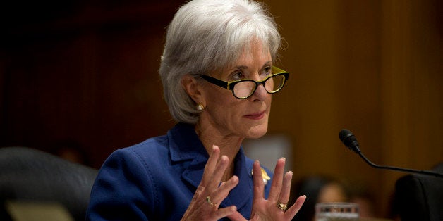 UNITED STATES - Nov 6: Health and Human Services Secretary Kathleen Sebelius answers questions about the error-plagued launch of Healthcare.gov while testifying before the Senate Finance Committee in the Dirksen Senate Office Building on Capitol Hill November 6, 2013 in Washington, DC. Sebelius faced tough questions from both Republicans and Democrats about the website supporting the Affordable Care Act. (Photo By Douglas Graham/CQ Roll Call)