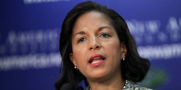 WASHINGTON, DC - SEPTEMBER 09: White House National Security Advisor Susan Rice delivers remarks about the Syrian government's alleged use of chemical weapons against its own citizens and the United State's response to the attack at the New America Foundations September 9, 2013 in Washington, DC. As part of a political full-court-press by the White House, Rice promoted the need for military action by the U.S. to deter the regime of Syrian President Bashar al Assad from the future use of chemical weapons. (Photo by Chip Somodevilla/Getty Images)