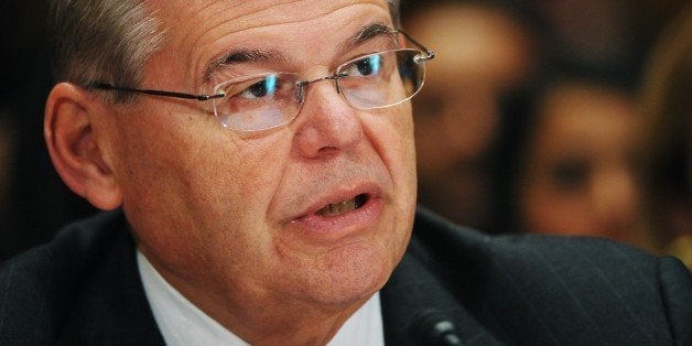 US Senator Robert Menendez, D-NJ, speaks as he introduces Defense Department general counsel Jeh Johnson to the Senate Homeland Security and Governmental Affairs Committee for Johnson's nomination to be Homeland Security secretary in the Dirksen Senate Office Building on November 13, 2013 in Washington, DC. AFP PHOTO/Mandel NGAN (Photo credit should read MANDEL NGAN/AFP/Getty Images)