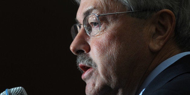 DES MOINES, IA - OCTOBER 25: Iowa Gov. Terry Branstad speaks at the annual Ronald Reagan Commemorative Dinner on, October 25, 2013 in Des Moines, Iowa. U.S. Sen. Ted Cruz (R-TX) was the keynote speaker. (Photo by Steve Pope/Getty Images)