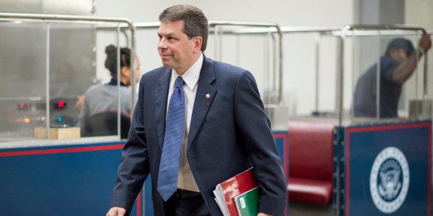 UNITED STATES - JULY 31: Sen. Mark Begich, D-AK, arrives in the Capitol for the Senate Democrats' policy lunch on Tuesday, July 31, 2012. (Photo By Bill Clark/CQ Roll Call)