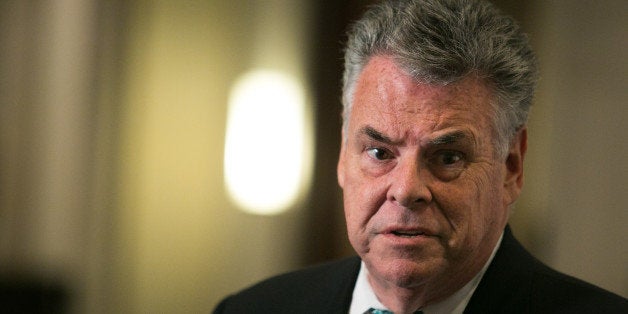 WASHINGTON, DC - SEPTEMBER 9: U.S. Rep. Peter King (R-NY) speaks to the media after a joint House Armed Services and Intellig