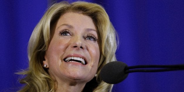 In front of a cheering crowd, Wendy Davis formally announces her run to be Texas' next governor on Thursday, October 3, 2013, in Haltom City, Texas. (Paul Moseley/Fort Worth Star-Telegram/MCT via Getty Images)