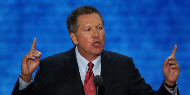 TAMPA, FL - AUGUST 28: Ohio Gov. John Kasich speaks during the Republican National Convention at the Tampa Bay Times Forum on August 28, 2012 in Tampa, Florida. Today is the first full session of the RNC after the start was delayed due to Tropical Storm Isaac. (Photo by Mark Wilson/Getty Images)