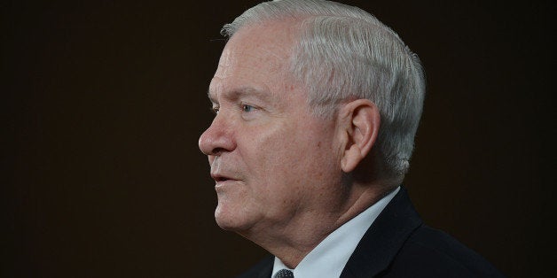 Robert Gates, U.S. secretary of defense, speaks during a Bloomberg Television interview at the Everest Capital Emerging Marke