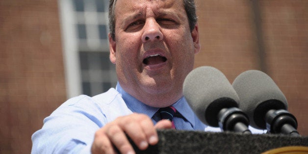 JERSEY SHORE, NJ - JULY 08: New Jersey Governor Chris Christie addresses media and attendees during the Hurricane Sandy New Jersey Relief Fund Press Conference at Sayreville Borough Hall on July 8, 2013 in Sayreville, New Jersey. (Photo by Michael Loccisano/Getty Images)