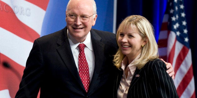 UNITED STATES - FEBRUARY 18: Former Vice President Dick Cheney embraces his daughter Liz Cheney after he addressed the Conservative Political Action Conference (CPAC) held at the Marriott Wardman Park hotel, Feb. 18, 2010. (Photo By Tom Williams/Roll Call/Getty Images)