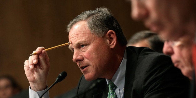 WASHINGTON, DC - MAY 21: U.S. Sen. Richard Burr (R-NC) questions current and former IRS employees while the testify before the Senate Finance Committee May 21, 2013 in Washington, DC. The committee heard testimony on the topic of on 'A Review of Criteria Used by the IRS to Identify 501(c)(4) Applications for Greater Scrutiny.' (Photo by Win McNamee/Getty Images)