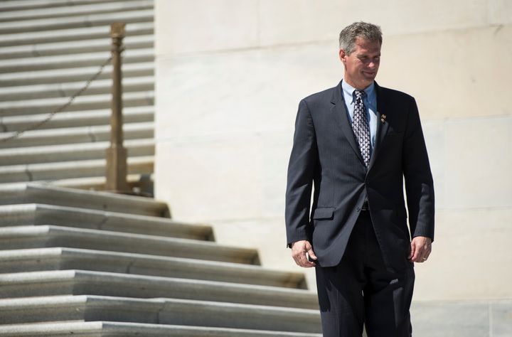 UNITED STATES - JULY 25: Sen. Scott Brown, R-Mass., waits to pose for photos on the Senate steps on Wednesday, July 25, 2012. (Photo By Bill Clark/CQ Roll Call)
