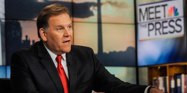 MEET THE PRESS -- Pictured: (l-r) Rep. Mike Rogers (R-MI), appears in a pre taped interview on 'Meet the Press' in Washington, D.C., Saturday, Jan. 18, 2014. (Photo by: William B. Plowman/NBC/NBC NewsWire via Getty Images)