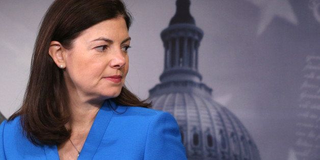 WASHINGTON, DC - JANUARY 08: Sen. Kelly Ayotte (R-NH) speaks about unemployment insurance during a news conference at the US Capitol, January 8, 2013 in Washington, DC. Sen. Ayotte announced an amendment to unemployment benefits legislation that would pay for a three month extension of temporary long term unemployment benefits and repeal the unfair Cost of Living Allowance reduction for military retirees. (Photo by Mark Wilson/Getty Images)