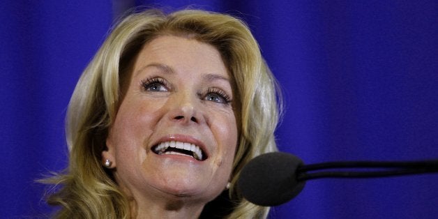 In front of a cheering crowd, Wendy Davis formally announces her run to be Texas' next governor on Thursday, October 3, 2013, in Haltom City, Texas. (Paul Moseley/Fort Worth Star-Telegram/MCT via Getty Images)