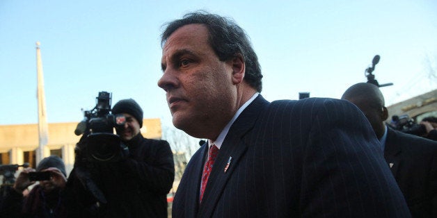 FORT LEE, NJ - JANUARY 09: New Jersey Gov. Chris Christie enters the Borough Hall in Fort Lee to apologize to Mayor Mark Sokolich on January 9, 2014 in Fort Lee, New Jersey. According to reports Christie's Deputy Chief of Staff Bridget Anne Kelly is accused of giving a signal to the Port Authority of New York and New Jersey to close lanes on the George Washington Bridge, allegedly as punishment for the Fort Lee, New Jersey mayor not endorsing the Governor during the election. (Photo by Spencer Platt/Getty Images)