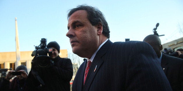 FORT LEE, NJ - JANUARY 09: New Jersey Gov. Chris Christie enters the Borough Hall in Fort Lee to apologize to Mayor Mark Sokolich on January 9, 2014 in Fort Lee, New Jersey. According to reports Christie's Deputy Chief of Staff Bridget Anne Kelly is accused of giving a signal to the Port Authority of New York and New Jersey to close lanes on the George Washington Bridge, allegedly as punishment for the Fort Lee, New Jersey mayor not endorsing the Governor during the election. (Photo by Spencer Platt/Getty Images)