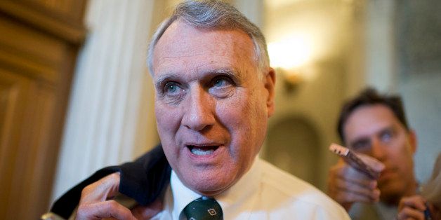 UNITED STATES - JULY 17: Senate Minority Whip Jon Kyl, R-Ariz., talks with reporters before the senate luncheons in the Capitol. (Photo By Tom Williams/CQ Roll Call)