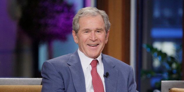 THE TONIGHT SHOW WITH JAY LENO -- Episode 4570 -- Pictured: Former President George W. Bush during an interview on November 19, 2013 -- (Photo by: Stacie McChesney/NBC/NBCU Photo Bank via Getty Images)