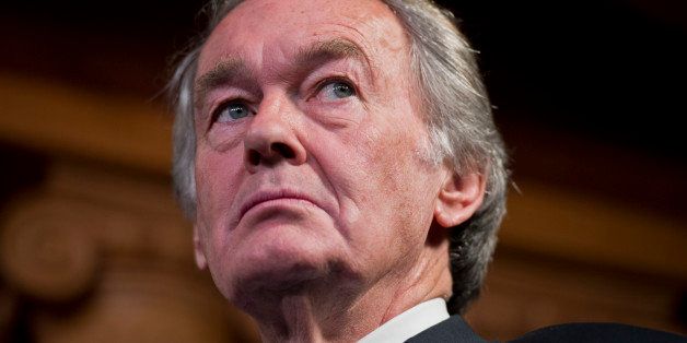 UNITED STATES - JANUARY 14: Sen. Ed Markey, D-Mass., attends a news conference in the Capitol to announce the newly formed Senate Climate Change Task Force. (Photo By Tom Williams/CQ Roll Call)