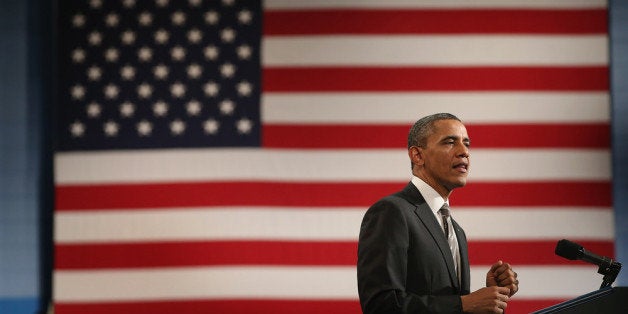 CHICAGO, IL - FEBRUARY 15: President Barack Obama speaks to students and guests during a visit to Hyde Park Academy High School on February 15, 2013 in Chicago, Illinois. This would be the final stop of a three-state tour to promote the agenda from his State of the Union Address. (Photo by Scott Olson/Getty Images)