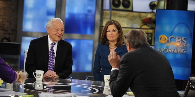 NEW YORK - JANUARY 23: Bob Schieffer, Chief Washington Correspondent and Anchor of Face the Nation, and Jan Crawford, CBS News' Political Correspondent, discuss Newt Gingrich's win in the South Carolina Primary on CBS THIS MORNING (7:00 AM - 9:00 AM) January 23, 2012 on the CBS Television Network. (Photo by John P. Filo/CBS via Getty Images)