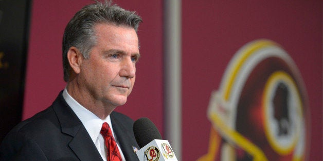 ASHBURN VA - DECEMBER 30: Redskins GM Bruce Allen addresses the media after Redskins head coach Mike Shanahan was fired by owner Dan Snyder at Redskins Park in Ashburn VA, December 30, 2013. ( Photo by John McDonnell/The Washington Post via Getty Images)