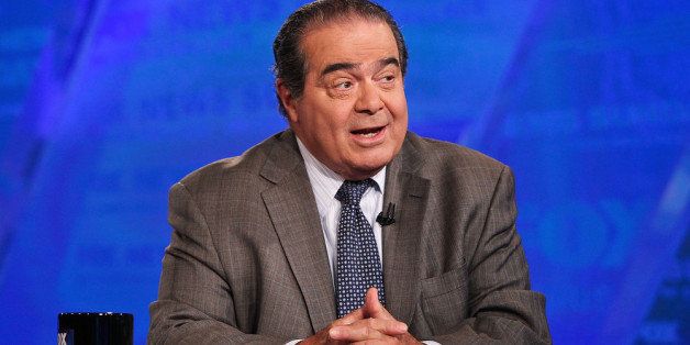 WASHINGTON, DC - JULY 27: U.S. Supreme Court Justice Antonin Scalia takes part in an interview with Chris Wallace on 'FOX News Sunday' at the FOX News D.C. Bureau on July 27, 2012 in Washington, DC. (Photo by Paul Morigi/Getty Images)
