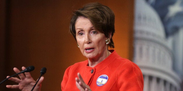 WASHINGTON, DC - JANUARY 29: U.S. House Minority Leader Rep. Nancy Pelosi (D-CA) speaks during her weekly news conference January 29, 2014 on Capitol Hill in Washington, DC. Pelosi spoke on various topics including President Barack Obama's State of the Union address from the night before. (Photo by Alex Wong/Getty Images)