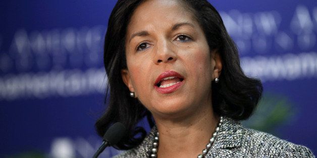 WASHINGTON, DC - SEPTEMBER 09: White House National Security Advisor Susan Rice delivers remarks about the Syrian government's alleged use of chemical weapons against its own citizens and the United State's response to the attack at the New America Foundations September 9, 2013 in Washington, DC. As part of a political full-court-press by the White House, Rice promoted the need for military action by the U.S. to deter the regime of Syrian President Bashar al Assad from the future use of chemical weapons. (Photo by Chip Somodevilla/Getty Images)