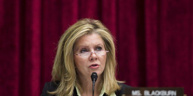 UNITED STATES - SEPTEMBER 12: Rep. Marsha Blackburn, R-Tenn, speaks during the House Oversight and Investigations Subcommittee hearing on 'DOE's Nuclear Weapons Complex: Challenges to Safety, Security, and Taxpayer Stewardship' on Wednesday, Sept. 12, 2012. The hearing focused on a security breach at the Oak Ridge complex by peace activists. (Photo by Bill Clark/Getty Images)
