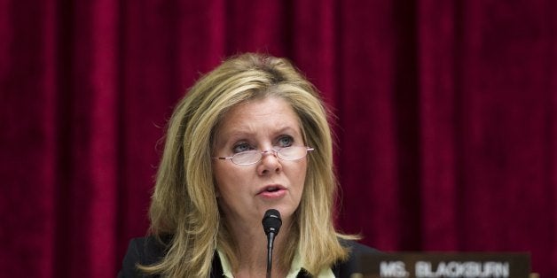 UNITED STATES - SEPTEMBER 12: Rep. Marsha Blackburn, R-Tenn, speaks during the House Oversight and Investigations Subcommitte