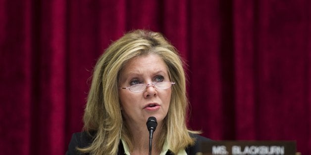 UNITED STATES - SEPTEMBER 12: Rep. Marsha Blackburn, R-Tenn, speaks during the House Oversight and Investigations Subcommittee hearing on 'DOE's Nuclear Weapons Complex: Challenges to Safety, Security, and Taxpayer Stewardship' on Wednesday, Sept. 12, 2012. The hearing focused on a security breach at the Oak Ridge complex by peace activists. (Photo by Bill Clark/Getty Images)