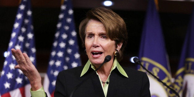 WASHINGTON, DC - FEBRUARY 06: U.S. House Minority Leader Rep. Nancy Pelosi (D-CA) speaks during her weekly news conference February 6, 2014 on Capitol Hill in Washington, DC. Pelosi discussed Democratic agenda with members of the media at the news conference. (Photo by Alex Wong/Getty Images)