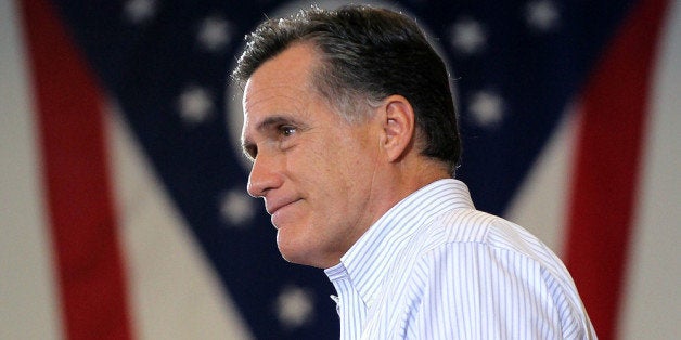 CLEVELAND, OH - MARCH 02: Republican presidential candidate and former Massachusetts Gov. Mitt Romney speaks during a campaign rally at Cleveland State University's Cole Center on March 2, 2012 in Cleveland, Ohio. After winning the Michigan and Arizona primaries, Mitt Romney is campaigning in Washington and Ohio ahead of the Super Tuesday primaries March 6. (Photo by Justin Sullivan/Getty Images)