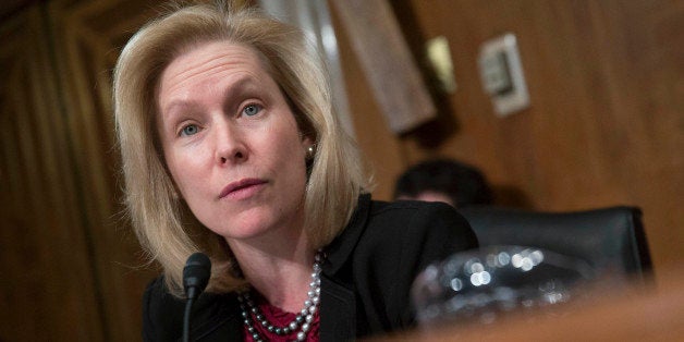 Senator Kirsten Gillibrand, a Democrat from New York, makes an opening statement during a Senate Environment and Public Works Committee hearing in Washington, D.C., U.S., on Wednesday, Feb. 12, 2014. The hearing was titled âMAP-21 Reauthorization: The Economic Importance of Maintaining Federal Investments in our Transportation Infrastructure.' Photographer: Andrew Harrer/Bloomberg via Getty Images 