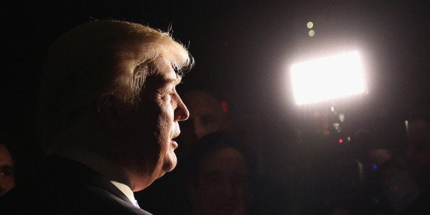 NEW YORK, NY - FEBRUARY 12: Real estate magnate Donald Trump speaks at the New York County Republican Committee Annual Linco