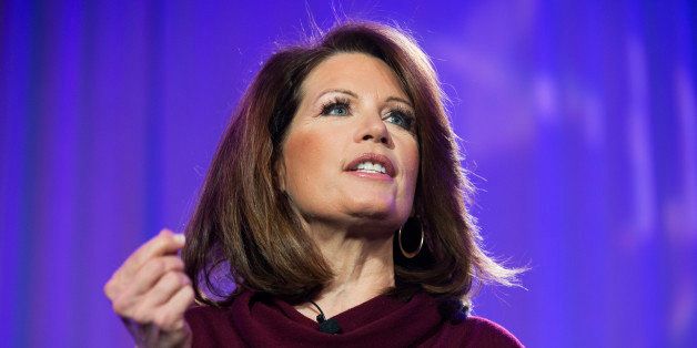 UNITED STATES - FEBRUARY 27: Rep. Michelle Bachmann, R-Minn., speaks during the Tea Party Patriots 5-year anniversary event at the Hyatt Regency on Capitol Hill. (Photo By Tom Williams/CQ Roll Call)