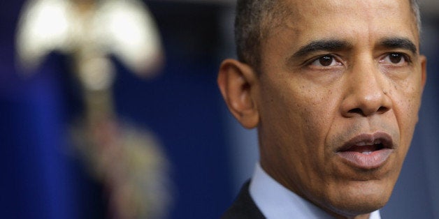 WASHINGTON, DC - MARCH 06: U.S. President Barack Obama makes a statement to the news media about Ukraine in the Brady Press