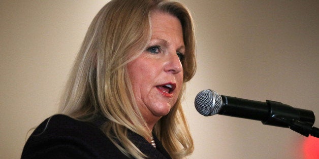 SPRINGFIELD, VA - AUGUST 21: Virginia first lady Maureen McDonnell speaks during a 'What to Expect' baby shower August 21, 2