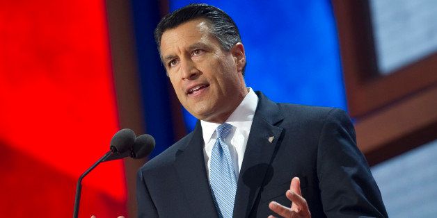 UNITED STATES - AUGUST 28: Nevada Gov. Brian Sandoval speaks at the 2012 Republican National Convention at the Tampa Bay Times Forum. (Photo By Chris Maddaloni/CQ Roll Call)