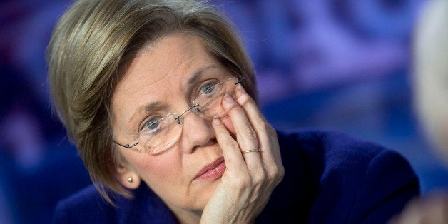 Senator Elizabeth Warren, a Democrat from Massachusetts, listens to a question after a Bloomberg Television interview in Wash