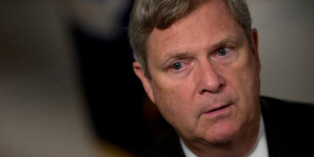 Thomas 'Tom' Vilsack, secretary of the U.S. Department of Agriculture (USDA), speaks after a Bloomberg Television interview i