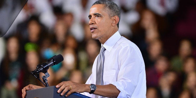 MIAMI, FL - MARCH 07: U.S. President Barack Obama speaks at Coral Reef High school on March 7, 2014 in Miami, Florida. (Photo by Vallery Jean/FilmMagic)