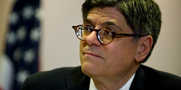 U.S. Secretary of the Treasury Jacob Lew delivers a joint press conference with Brazil's Finance Minister Guido Mantega (out of frame) in Sao Paulo, Brazil, on March 17, 2014. AFP PHOTO / NELSON ALMEIDA (Photo credit should read NELSON ALMEIDA/AFP/Getty Images)