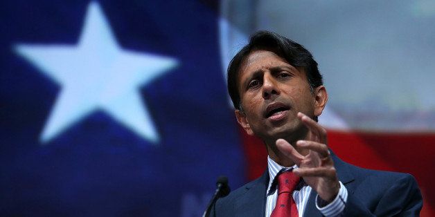 HOUSTON, TX - MAY 03: Louisiana governor Bobby Jindal speaks during the 2013 NRA Annual Meeting and Exhibits at the George R. Brown Convention Center on May 3, 2013 in Houston, Texas. More than 70,000 peope are expected to attend the NRA's 3-day annual meeting that features nearly 550 exhibitors, gun trade show and a political rally. The Show runs from May 3-5. (Photo by Justin Sullivan/Getty Images)