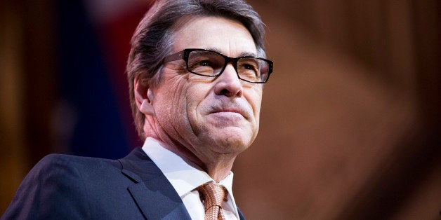 UNITED STATES - MARCH 7: Texas Gov. Rick Perry speaks during the American Conservative Union's Conservative Political Action Conference (CPAC) at National Harbor, Md., on Friday, March 7, 2014. (Photo By Bill Clark/CQ Roll Call)