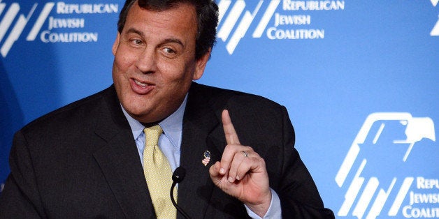 LAS VEGAS, NV - MARCH 29: New Jersey Gov. Chris Christie speaks during the Republican Jewish Coalition spring leadership meeting at The Venetian Las Vegas on March 29, 2014 in Las Vegas, Nevada. The Republican Jewish Coalition began its annual meeting wtih potential Republican presidential candidates in attendence, along with Republican super donor Sheldon Adelson. (Photo by Ethan Miller/Getty Images)