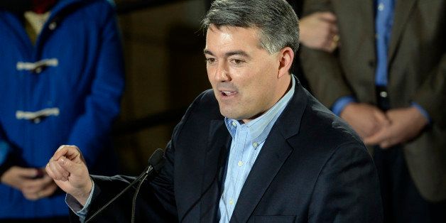 DENVER, CO - MARCH 1: In front of a crowd of supporters, Rep. Cory Gardner (CO-4) formally announces his candidacy for U.S. Senate at the Denver Lumber Co. on Saturday, Mar. 1, 2014. (Photo by Kathryn Scott Osler/The Denver Post via Getty Images)